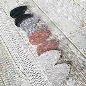 4 Pairs - Faux Leather Earrings